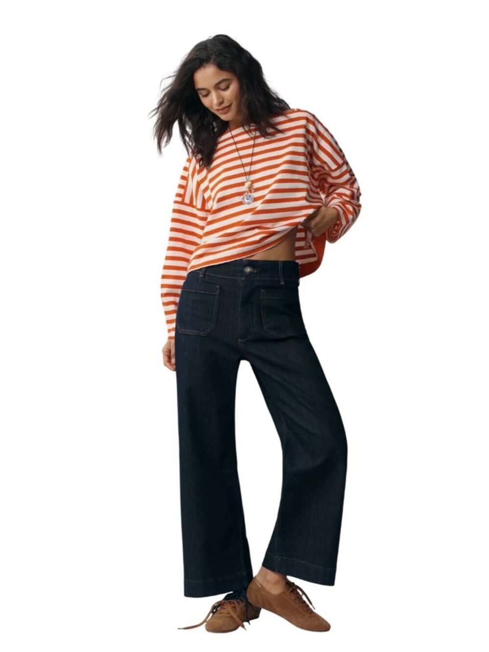 Anthropologie Maeve The Colette High-Rise Wide-Leg Jeans dark blue 31 OB1856199